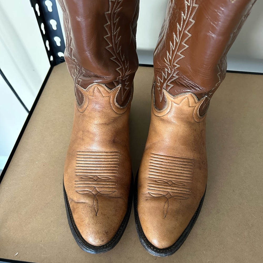 Tony Lama Two-Tone Brown Western Boots